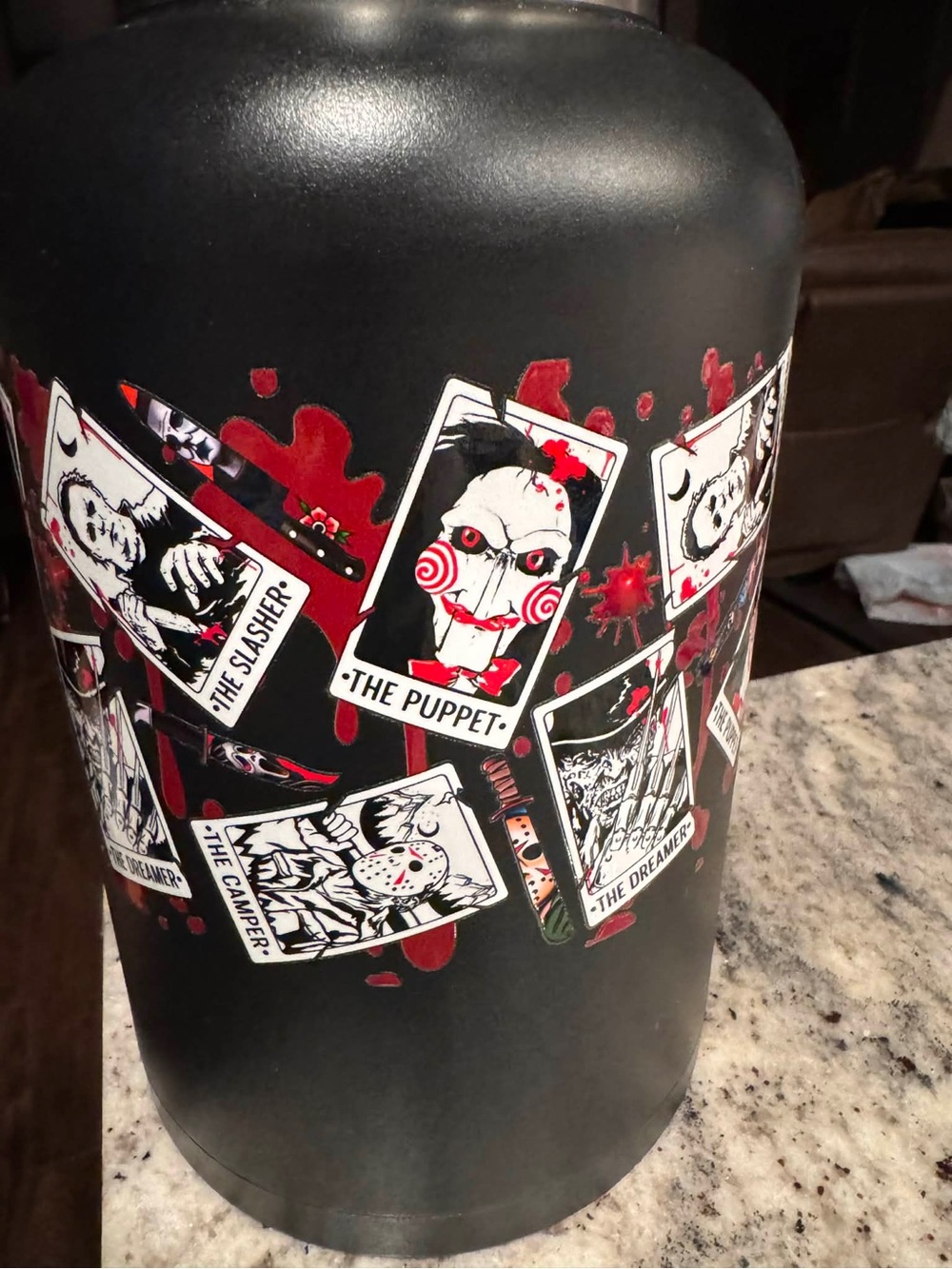 RTIC HORROR THEMED Black Insulated Water Bottle with Horror Character Graphic - Picture 5 of 7